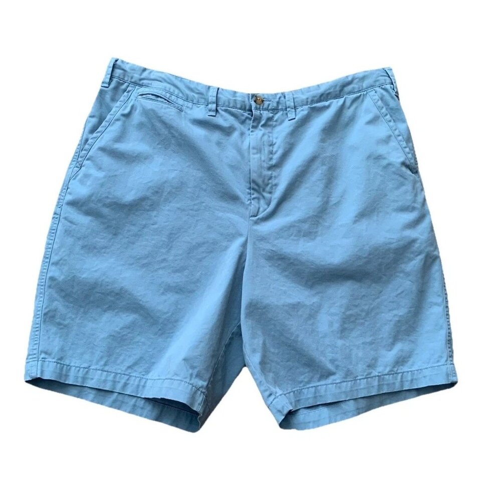 Polo Ralph Lauren Shorts Mens 42 Blue Relaxed Fit Chino Flat Front Pony
